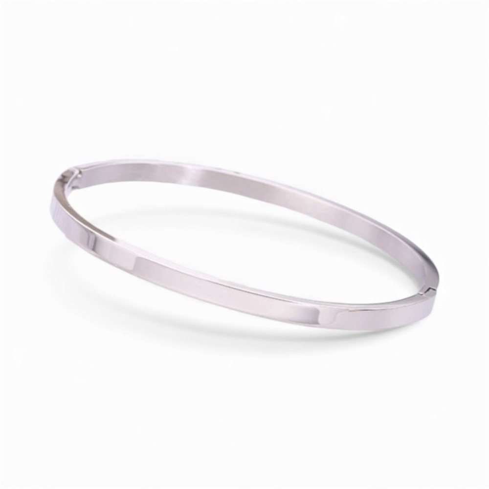Silver 4MM Bangle – 18K Gold Plated Stainless Steel, Minimalist